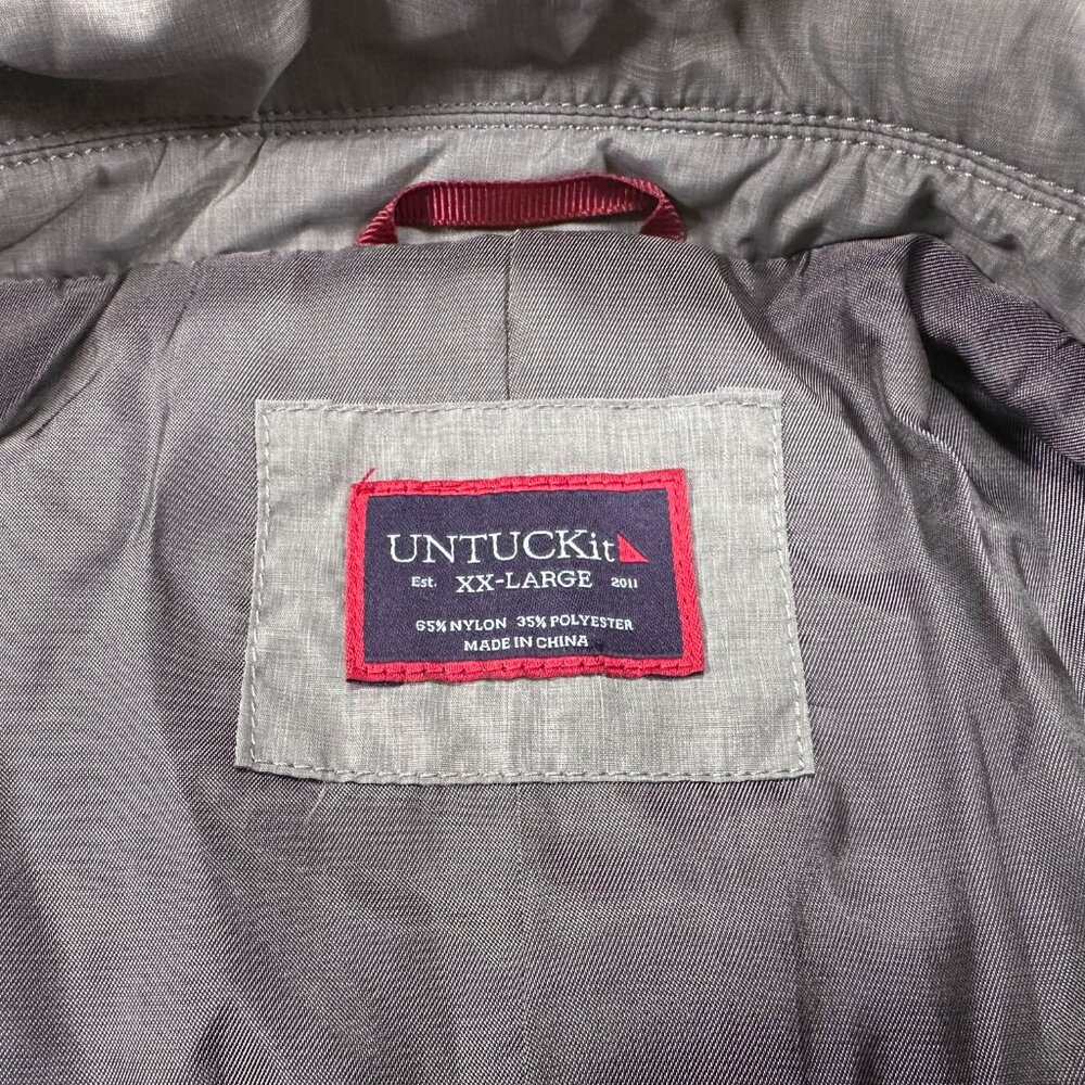 UNTUCKit Jacket Men's XXL Gray Caladoc Lightweight Coat Nylon Blend Casual - Picture 5 of 7
